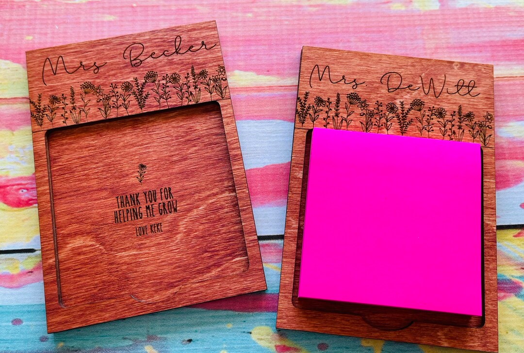 Wildflower Post-it Sticky Note Holder 3-D SVG for Laser Cutters ...
