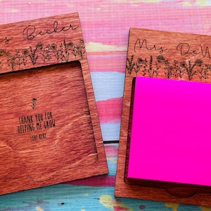 Wildflower Post-It Sticky Note Holder 3-D SVG for laser cutters - Glowforge / OMTech / xTool - Teacher Appreciation Gift - Real Estate Gift