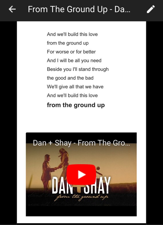 From The Ground Up By Dan Shay First Dance Lyrics Art Qr Code Personalized First Paper