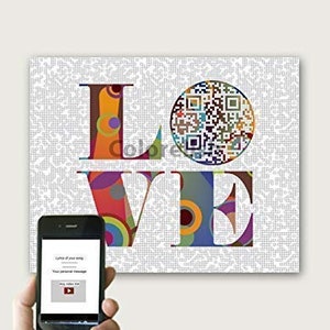 LOVE Personalisierte jedes Lied Jeder Künstler Erster Tanz QR Art 2. Baumwollpapier Geschenk zum 1
