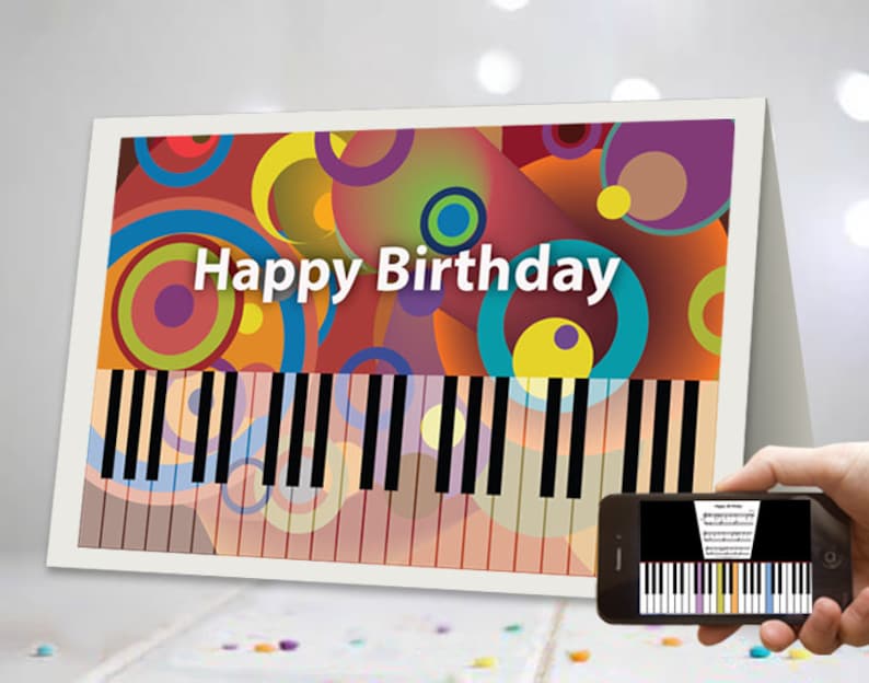 Virtuelle KlavierTastatur alles Gute zum Geburtstag Karte Etsy