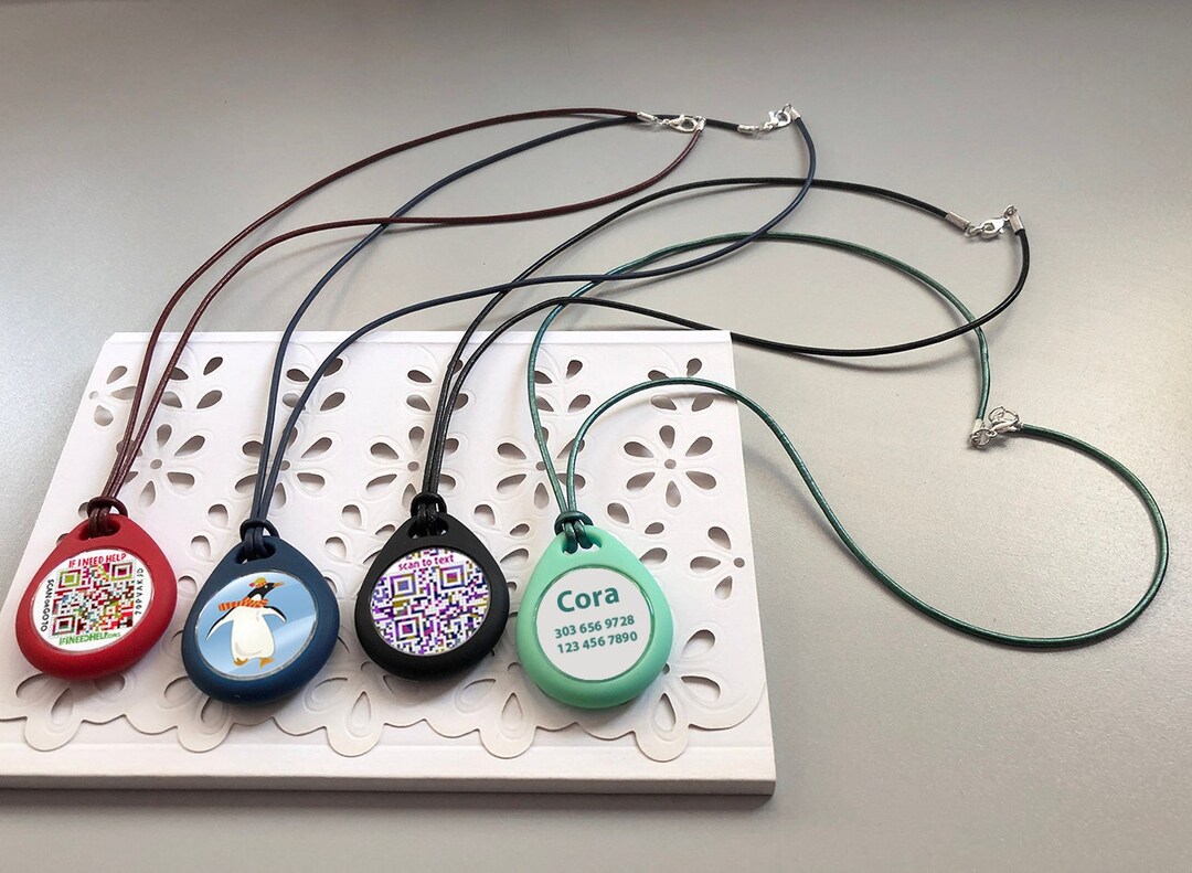 Personalized AirTag Case ID Necklace With QR Code / Special Needs ID