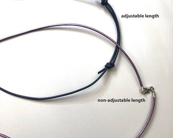 AirTag adjustable and non-adjustable leather cord necklace