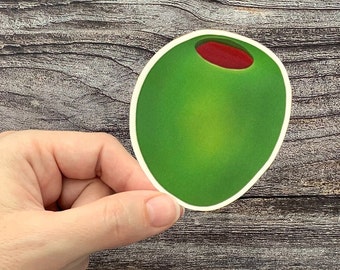 Adhesivo de vinilo impermeable de aceituna verde: Etiqueta de aceite de oliva