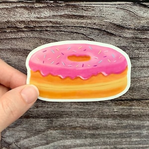 Sprinkle Donut Sticker, Donut Party Favors, Baking Stickers, Cute Stickers, Waterproof Sticker, Kawaii Stickers, Doughnut Sticker