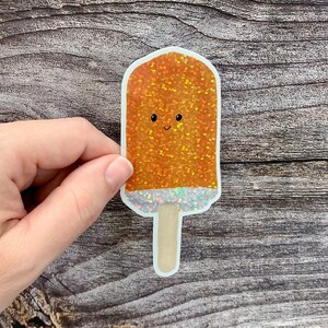 Ice Cream Popsicle, Glittery Sticker, Shiny Sticker, Kawaii Popsicle, Kawaii Food Stickers,  Summer Dessert, Summer Aesthetic, Cute Stickers
