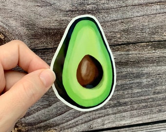 Pegatina de aguacate: vinilo impermeable, para portátil y botella de agua.