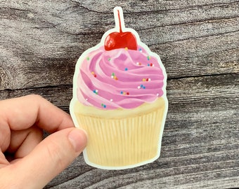 Cupcake Sticker, Cute Stickers, Dessert Stickers, Baking Stickers, Aesthetic Stickers, Waterproof Stickers, Cupcake Party Favors