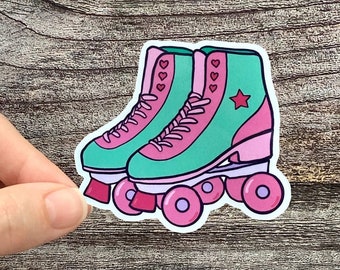 Retro Roller Skate Sticker: Waterproof Vinyl Decal