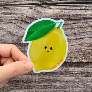 Lemon Sticker, Kawaii Fruit Sticker, Summer Stickers, Farm Stickers, Grocery Stickers, Citrus Stickers, Lemonade Stickers