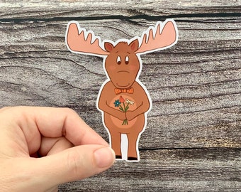 Moose Sticker, Funny Animal Sticker, Waterproof Stickers, Alaska Sticker, Camping Stickers, Vacation Stickers, Maine Stickers, Forest Animal