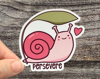 Pegatina de caracol kawaii: Vibras positivas, vinilo impermeable
