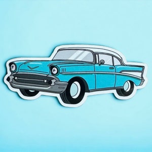 57 Chevy Classic Car Sticker, Mechanic gifts, 1957 Chevy Bel Air, Automotive Art, 57 Chevy Gifts, Muscle Car Stickers, 1957 Chevy Art 画像 2