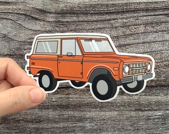 73 Ford Bronco Classic Car Sticker, Mechanic gifts, 1973 Ford Bronco, Automotive Art, Ford Bronco Gifts, Vintage Car Stickers, Off-roading