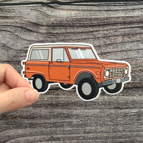 73 Ford Bronco Classic Car Sticker, Mechanic gifts, 1973 Ford Bronco, Automotive Art, Ford Bronco Gifts, Vintage Car Stickers, Off-roading