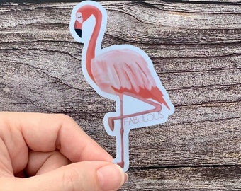 Fabulous Flamingo Vinyl Sticker, Waterproof Tropical Bird Decal