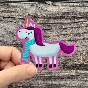 Pink Unicorn Sticker, Unicorn Party favor, Unicorn Theme Party, Cartoon Unicorn Sticker, Cute Unicorn Sticker, Unicorn Lovers, Unicorn Vinyl