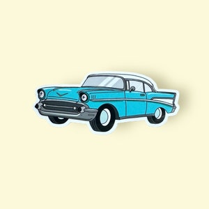 57 Chevy Classic Car Sticker, Mechanic gifts, 1957 Chevy Bel Air, Automotive Art, 57 Chevy Gifts, Muscle Car Stickers, 1957 Chevy Art image 8