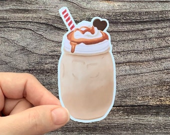Vinilo adhesivo de café helado: calcomanía impermeable para portátil