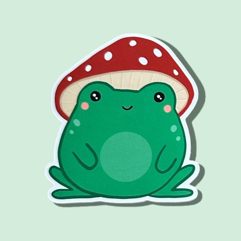 Frog Mushroom Sticker Mushroom Sticker Fall Frog Sticker Etsy