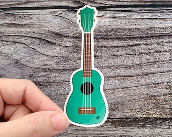 Pegatina impermeable de ukelele, regalo de música hawaiana