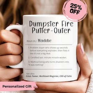 Dumpster Fire Putter-Outer Mug, Gift for Coworker Supervisor, Custom Mug, Personalized Manager Mug, Funny Boss Gift Idea, Coworker Gift