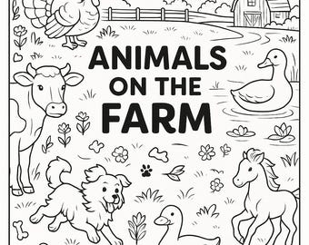 Farm Animals Coloring Book – Kids' Learning Activity (Printable PDF)