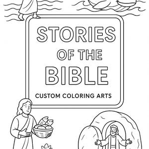Stories of The Bible Coloring Book – 10 Christian Bible Scenes to Color | Sunday School Activity  | Instant Download