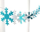 6 Foot - 3" New Frosty Winter Snowflakes Garland
