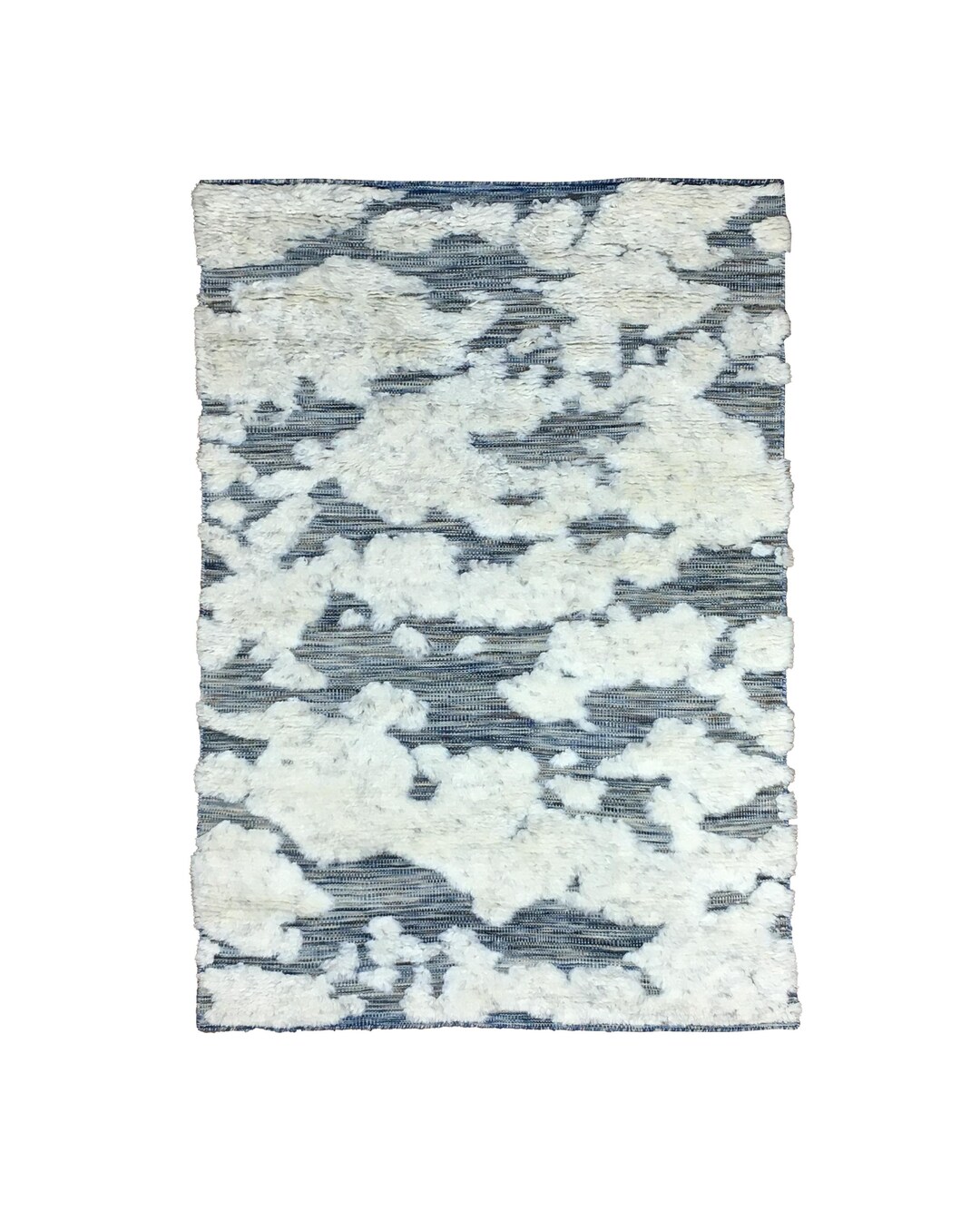 Moroccan High Pile Wool Rug 5x8 | Fluffy Cloud Pattern Area Rug ...