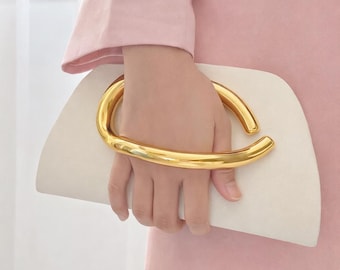 Pochette boîte boucle dorée sac soirée femme — bandoulière chaîne luxe | Clutch mariage, banquet, cocktail  | Sac de styliste minimaliste