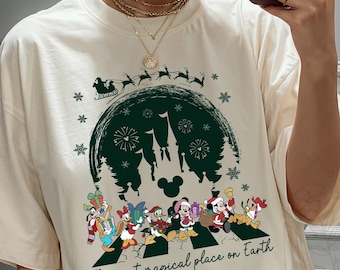 Comfort Colors® Vintage It's The Most Wonderful Time of The Year Disney Christmas Shirt,Cartoon Mickey and Friends Christmas Party 2025 Tee