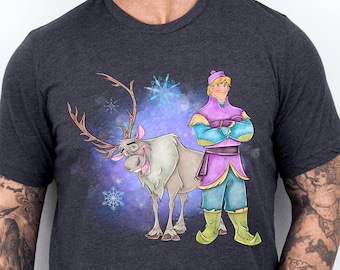 Retro Frozen Kristoff Sven Ice Harvesting Shirt, Comfort Colors® Disney World Tee, Funny Walt Disney Gift for Men, Family Vacation Shirt