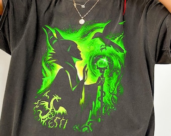 Retro Disney Maleficent Sleeping Beauty Portrait Comfort Colors Shirt, Disney Villains T-shirt, Magic Kingdom, Disney Halloween, Disneyland