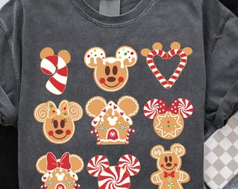Comfort Colors® Mickey and Minnie Gingerbread Shirt, Disney Snacks Shirt, Disneyland Christmas Shirt, Christmas Party Shirt, Disney Shirt