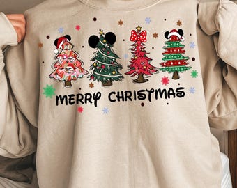 Disney Christmas Tree Sweatshirt, Mickey Christmas Tree Shirt, Santa Christmas Shirt, Merry Christmas Gift Shirt, Disney Holiday Sweatshirt