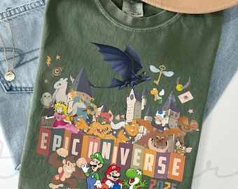 Komfort Farben Retro Epic Universe Shirt, Familie Universe Park Reise 2025 Shirt, Disney Shirt, Disneyland Shirt, Disneyland Shirt, Disneyland T-Shirt