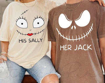 Komfort Farben Ihr Jack His Sally Valentine T-Shirt, Jack und Sally Paare T-Shirt, passendes Valentine Shirt, Jack Sally Love Graphic Holiday