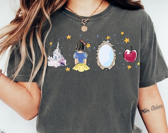 Comfort Colors® Disney Schneewittchen Shirt, Schneewittchen Aquarell Minnie Ohren Themed, Disney Schloss Shirt, Prinzessin Matching, Disney Matching