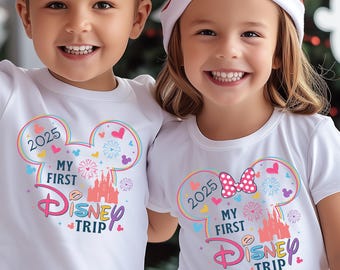 My First Trip to Disney Shirt, Disney Family Matching Tee, Disney Trip 2025 Toddler Shirt, First Trip to Disney Shirt, Disney Kids Shirt