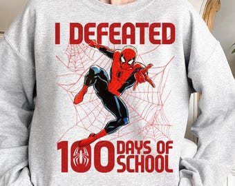 Spiderman 100 Days of School Shirt & Sweatshirt, Captain America 100 Days Tee, Superhero School Shirt, Disney Kids School Outfit