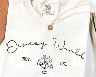Disney World Est 1971 Shirt, Comfort Colors Disney Shirt, Disneyworld Shirt, Disney Characters Vacation Shirt, Funny Disney Friends Shirt