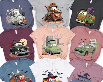 Disney Cars Halloween Shirt, Disney Cars All Characters Halloween T-Shirt, Cars Movie Halloween Sweat, Cars Halloween Group Matching Shirt