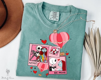 Comfort Colors Jack and Sally Valentine T-Shirt, Nightmare Matching Valentine Tee, Jack and Sally Be Mine Shirt, Couples Valentine Gift Tee
