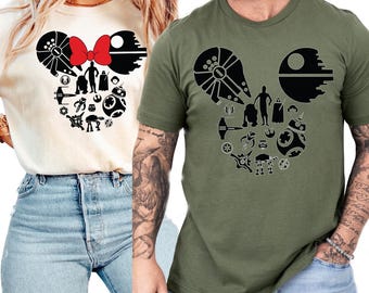 Mickey And Minnie Death Star Shirt, Star Wars Shirt, Disney World Shirt, Star Wars Gift, Star Wars Disney Couple Shirt, Star Wars Sweatshirt