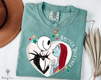 Comfort Colors Jack and Sally Valentine T-Shirt, Nightmare Matching Tee, Jack and Sally Be Mine Shirt, Couples Valentine Gift Tee Tee