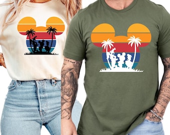 Retro Sunset Mickey Shirt, Colorful Mickey T-Shirt, Magic Kingdom Shirt, Matching Family Travel Shirt, Disneyland, Vacation Disneyworld Tee