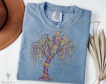 Comfort kleuren Mardi Gras-shirt, Mardi Gras-shirt, kraalboom T-shirt, Mardi Gras-shirt, Mardi Gras-cadeau-shirt