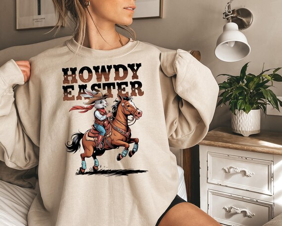 Howdy Easter Sweatshirt, Cowboy Easter T-Shirt, Western Easter Shirt, Boho Easter Matching Tee,Howdy Easter Shirt, Cowgirl Easter Gift Shirt