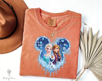 Camiseta Disney Anna Elsa Besties de Comfort Colors, camiseta Frozen Girls Trip, camiseta a juego Minnie Castle, camiseta navideña Disney Family Vacation